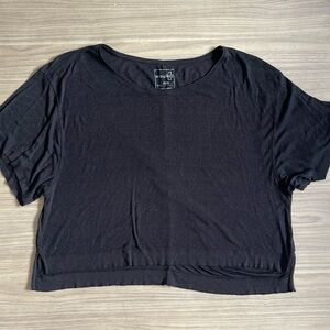 Gently used Free People black crop top shirt size M